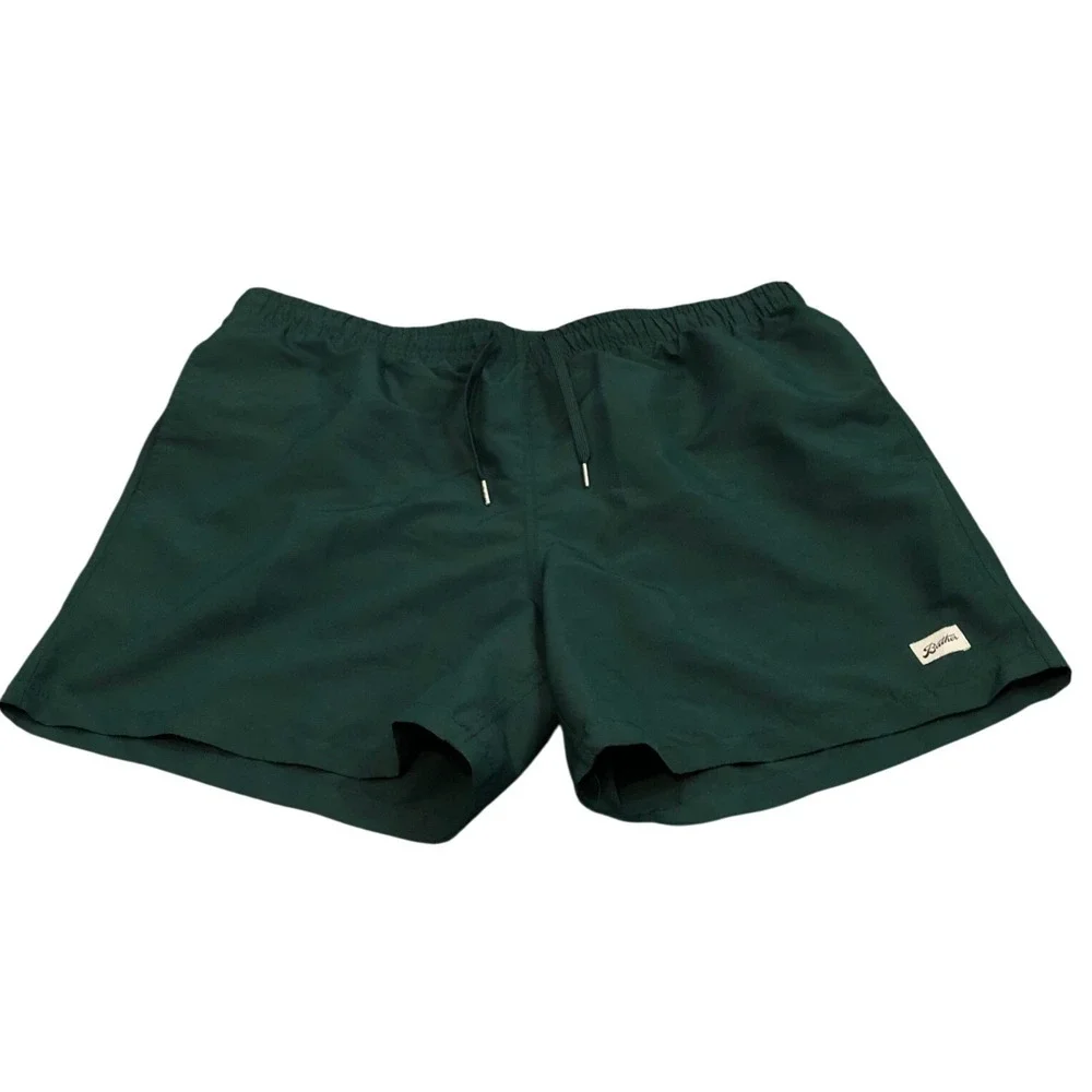 Bather Swim Trunks Mens XXL Green Recycled Polyester Mesh Lined Shorts